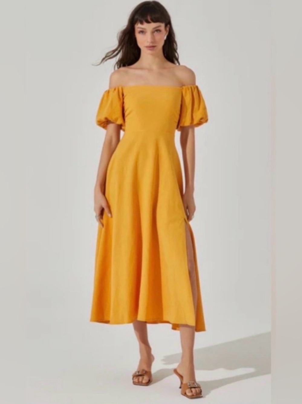 ASTR the label yellow midi dress